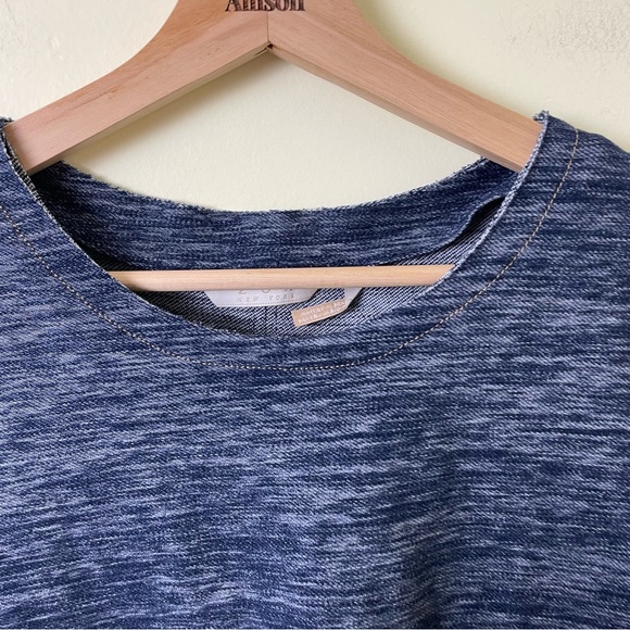 Anthropologie ZOA Denim Chambray Reverse Stitch Short Sleeve Top SZ Medium - Picture 10 of 11